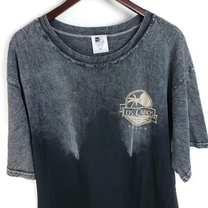 Men's Size 2XL Los Cabo Mexico Black & Gray Short Sleeve T-shirt